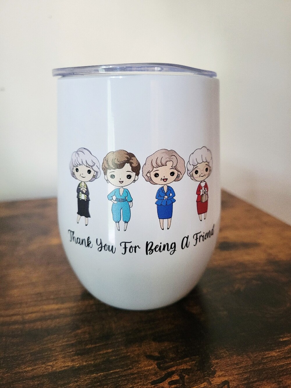 The Golden Girls 12 oz stemless wine tumbler, NWOT